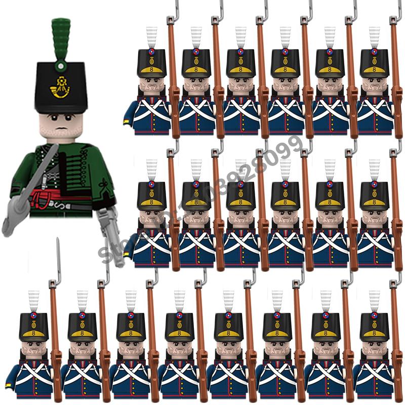 Medieval Military Building Blocks Napoleonic Wars Castle Knight Soldier Figures Weapons Guns British French Marshal Infantry Toy