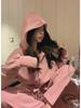 Women's Casual Sports Suit, 2025 Spring/Autumn: Korean Style Wide-Leg Pants & Slim Sweater Two-Piece Set