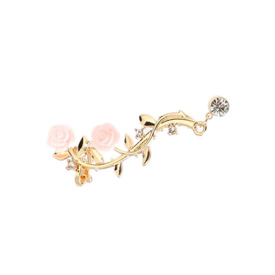 Boucles d'oreilles Magnifiques Boucles d'oreilles Grimpantes Rampantes Rose Fleur Branche