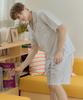 [May Flower] Grey Stripe Short-sleeve Pure Cotton Men's Plus Size Pajama Set [Shipped from Korea] 100% Authentic