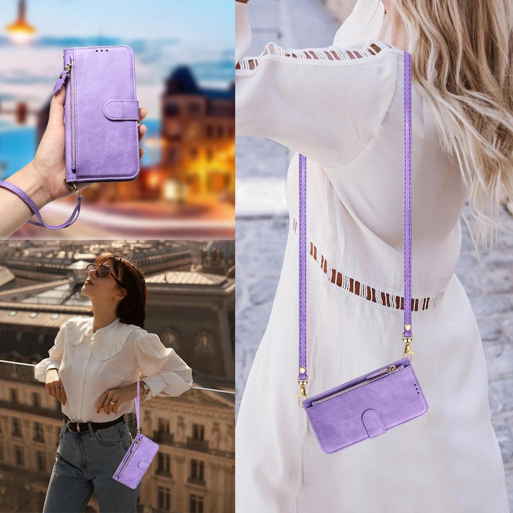 Crossbody Zipper Cards Solt Leather Wallet Case For Xiaomi Redmi Note 13 Pro Plus 12 11 POCO X6 14T 14C Lanyard Strap Bag Cover