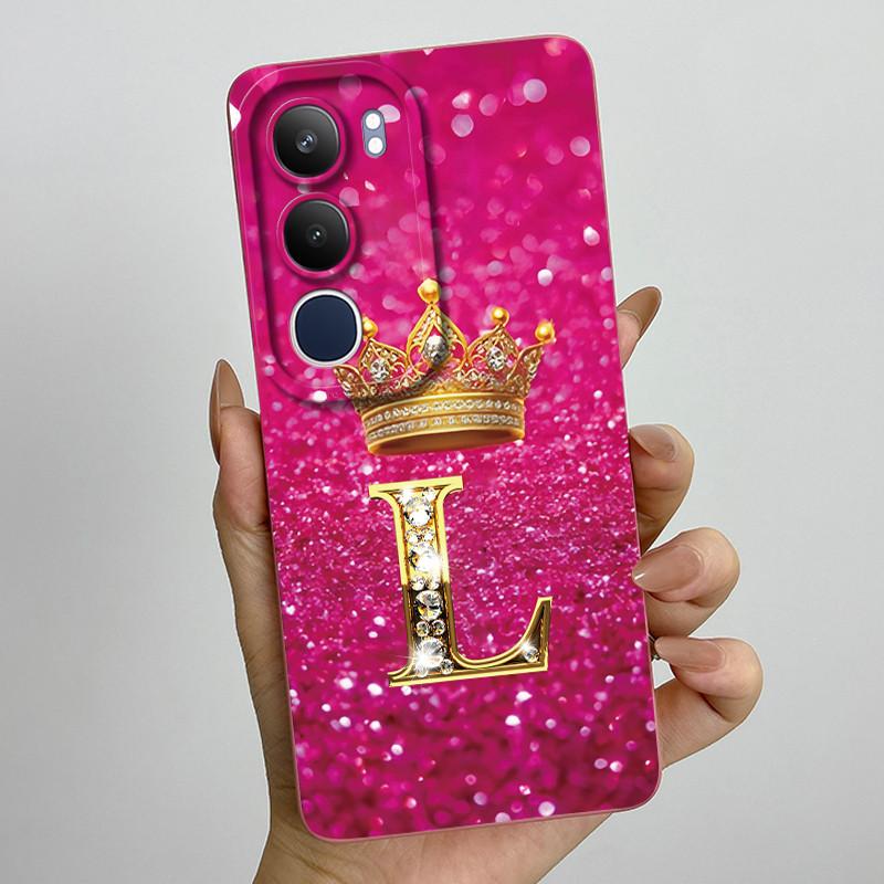 Pro Vivo Y19s 4G Pouzdro Koruna Počáteční Písmeno Měkký Silikonový Ochranný Zadní Kryt Pro Vivo V2419 Coque pro VivoY19S Y 19 s Fundas