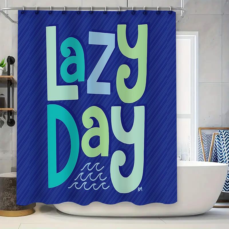 

Modern Ocean Wave Shower Curtain Waterproof Bathroom Decor Sea Blue Teal Beach Coastal Fabric Liner Set W60H190(CM)-1 Pcs
