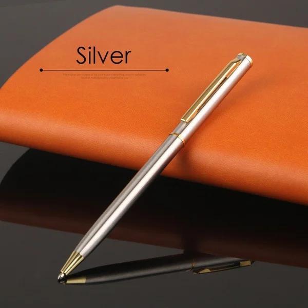 2 Twist Ballpoint Pens Classic Metal Business Administration Office School Stationery Retractable Smooth Writing Signature Pen