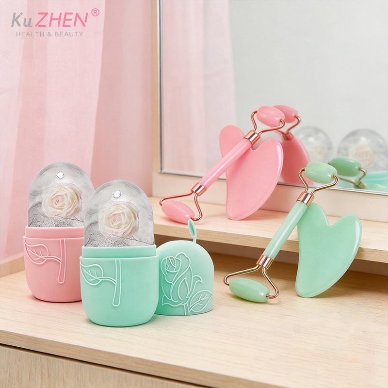 3pcs Ice Face Roller Facial Skincare Ice Roller Set Facial Roller Gua Sha Face Tool Set Face Massage Roller Lifting Contouring
