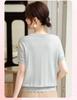 Mom's Stylish Ice Silk Summer Knit T-Shirt: Age-Reducing Short-Sleeved Top for Middle-Aged & Elderly Women