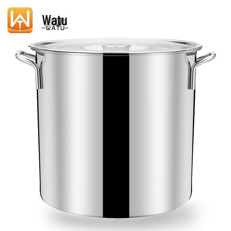 WATU Commercial Thickened 201 Stainless Steel Soup Pot with Lid