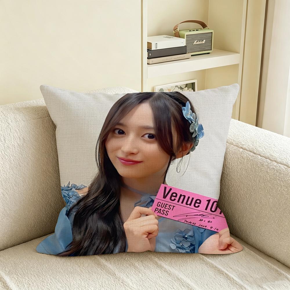 Idol IInoue Nagi Cushion Cover Natural Linen Pillowcase Set AllinOne Decor for Sofa Bedroom Chair