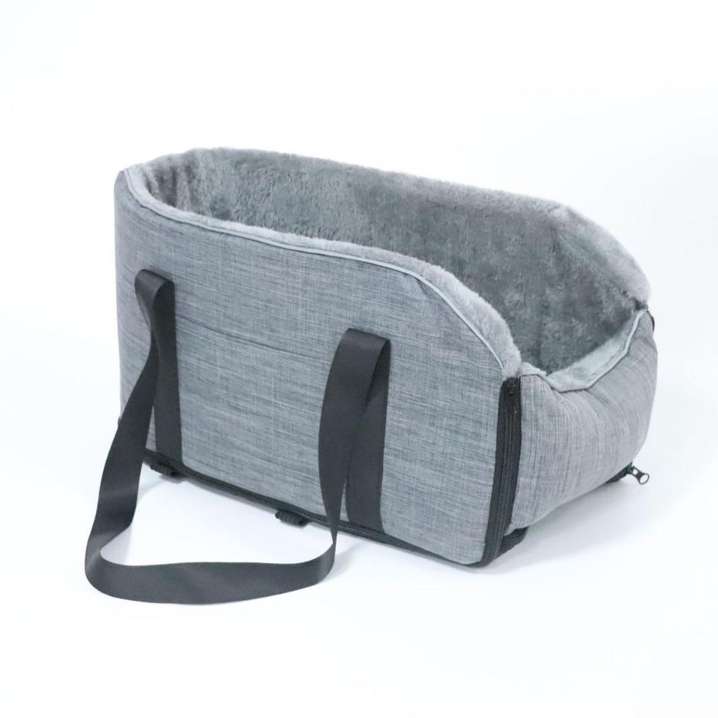 Portable Pet Car Bed: Plush, Detachable Cat Nest & Dog Console Bag