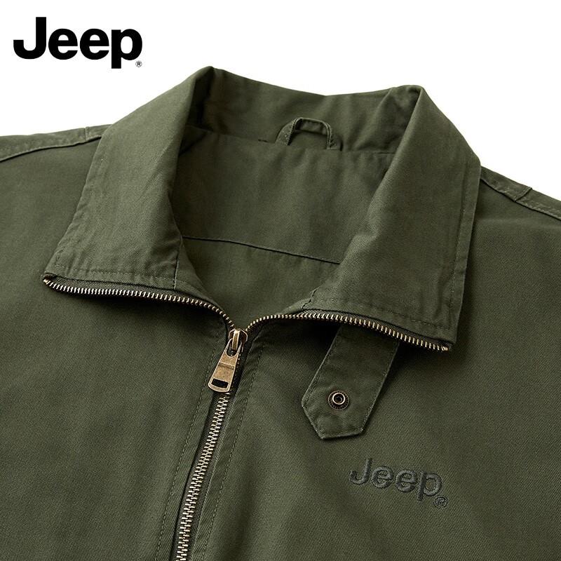 Jeep Men's Outdoor Casual Stand-Collar Washed Jacket