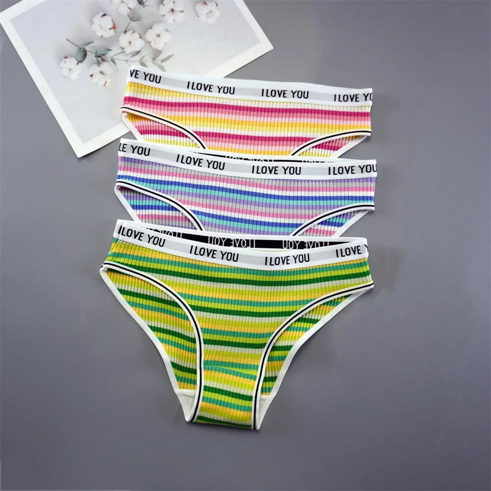 

3PCS/Kit Updated Trendy Letter Printed Cotton Women Underwear Breathable Comfort Sexy Lingerie Low Waist Seamless Female Intima Practical Use S&3pcs