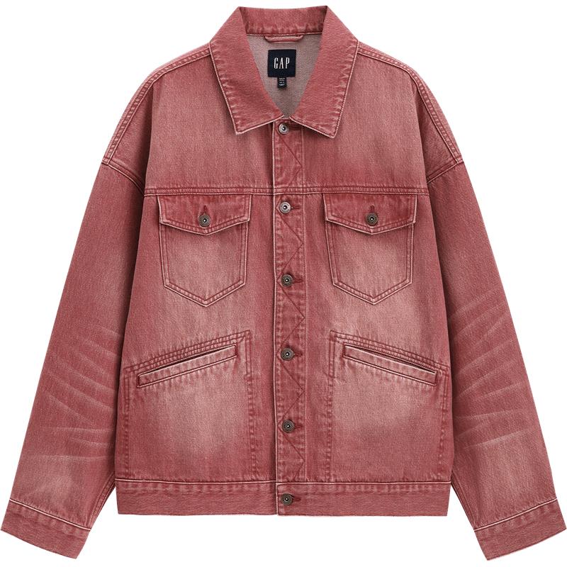 GAP Men s Loose Fit Washed Colored Denim Jacket 165/88A