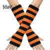 Knitted Arm Warmers for Women Striped Women, Fingerless Sleeves, Soft Comfortable Sleeves Typing Thermal Wrist Autumn Winter, Fashion Accessories
