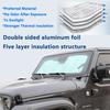 Front Windshield Sun Shade for Jeep Wrangler JL 4xe Gladiator JT 2024-2026 Sun Visor UV Blocker Cover Interior Accessories