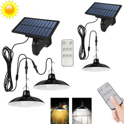 Solarna Lampa Wisząca Wodoodporna IP65 Lampa LED Zasilana Energią Słoneczną z Pilotem Żyrandol Kemping Zewnętrzny Ogród Wiszące Światła