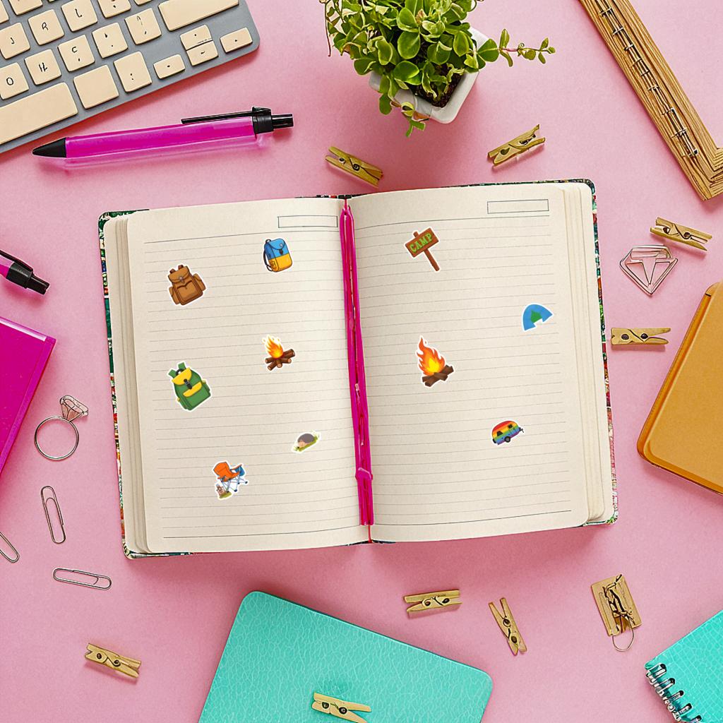 35pcs-50pcs Playful Nature Stickers Outdoor Outdoors School Supplies Stationery Stickers For Laptop Luggage Scrapbook DIY