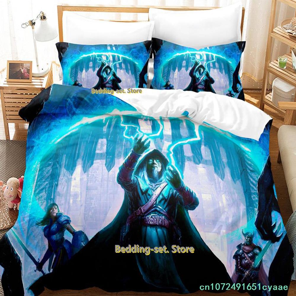 New Game Wizard Bedding Set Cartoon Anime three-piece Set Adult Kid Bedroom Duvetcover Sets 3D Kawaii Wizard Camas