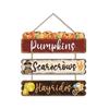 Rustic Pumpkin Door Sign Set, Wooden Scarecrow Wall Hanging Decor with Sunflower and Maple Leaf, Vintage Fall Harvest Welcome Plaque