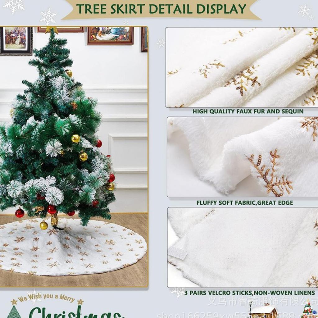 Christmas Tree Skirt, Plush, High-end Tree Skirt Decoration