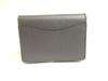 Authentic Salvatore Ferragamo Gray Black Leather Business Card Holder #a746  Refurbished
