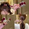 New Shiny Rhinestone Rose Decoration Metal Hair Clip for Women's Elegant Sexy Ponytail Clip Girls Fashionable Hairs Accessories