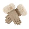 Winter Fleece-lined Gloves Plaid Cycling Mittens Elegant Touch Screen Gloves  Keep Warm