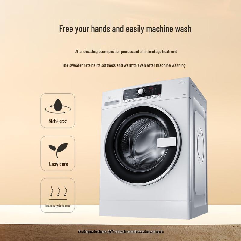 Antonio Men's Machine Washable 100% Worsted Wool Round Neck Sweater