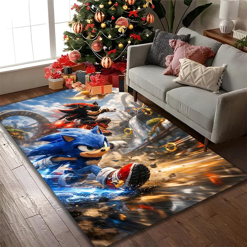 1pc SONIC Rug, Comfortable Printed Home Area Carpet, Cozy Office Chair Rug