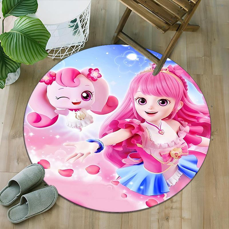 1pc Catch Teenieping Magic Sweethear (3) Print Round Carpet Chair Round Carpet Suitable for Bedroom Living Room Home Decorative Carpet