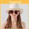 Summer Striped Sun Hat For Women With Wide Brim Breathable Straw Material For Beach And Outdoor Activities
