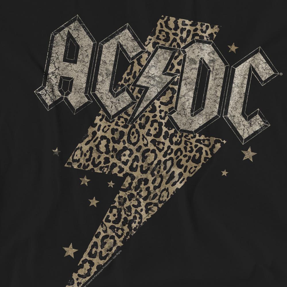 AC/DC Unisex Adult Leopard Print Bolt T-Shirt