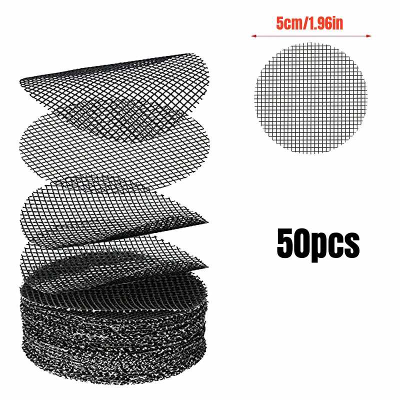 

50 шт. Сетка для горшка, Круглая сетка для дренажного отверстия для предотвращения потери почвы, Прокладка-сетка для дренажа растений, Садовые принадлежности