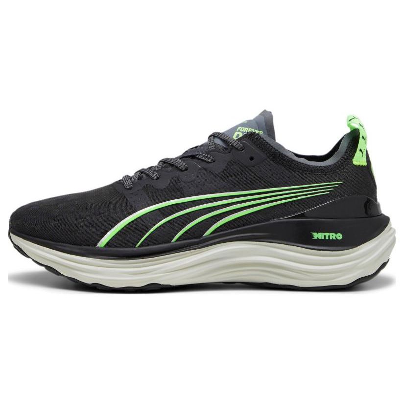 Puma Foreverrun Nitro Round Toe Durable Mid-Top Casual Running Shoes Men Sneakers Black Green 377757-12