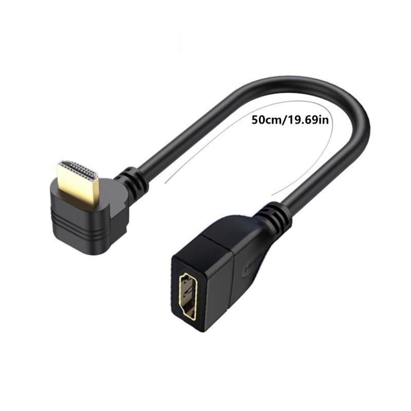 Space Efficient HDTV Extension Cable with 90 Degree L Bend Design for Space Saving and Easy Connection in Tight Space