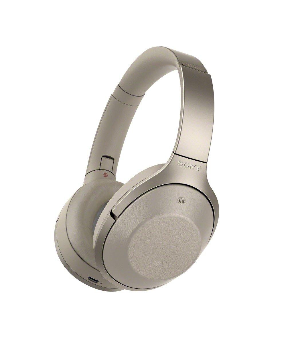 

Sony Wireless with Gray Beige MDR-1000X Noise-Canceling Headphones Bluetooth/Hi-Res Compatible, Microphone,