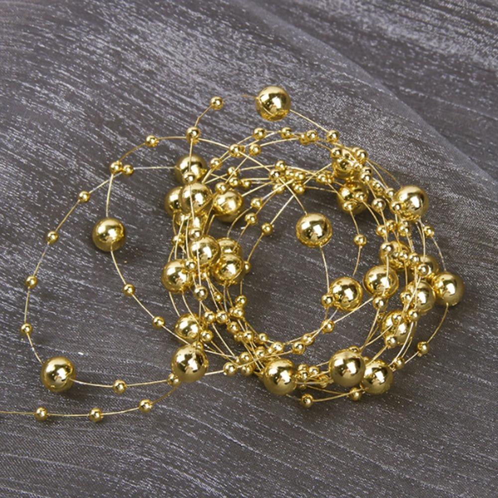 Party & Holiday DIY Decorations Gold Pearl Beads Chain Silver Faux Pearl Pearl Strand Trim 8+3mm Beaded Garland Party Decoration