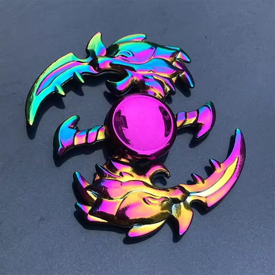 Nuevo Spinner Fidget de Color Gradiente Arcoíris Metálico Rodamiento Silencioso R188 Gyro EDC para Mano Punta del Dedo Anti-Ansiedad Divertido Juguetes para Niños Adultos