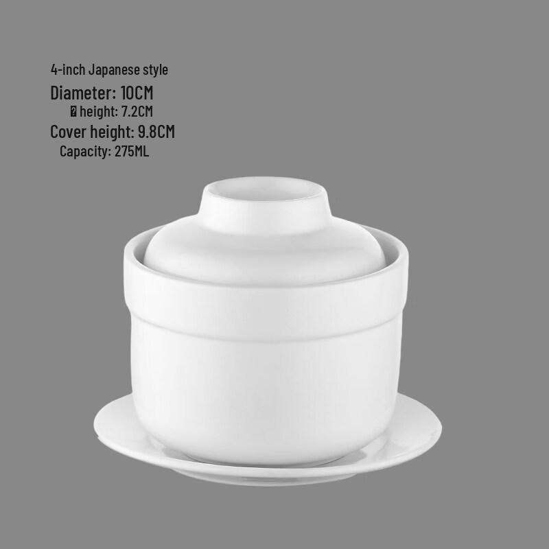 

Japanese Style Ceramic Double Boiler Stew Pot Set with Lids and Saucers, 8-Pack