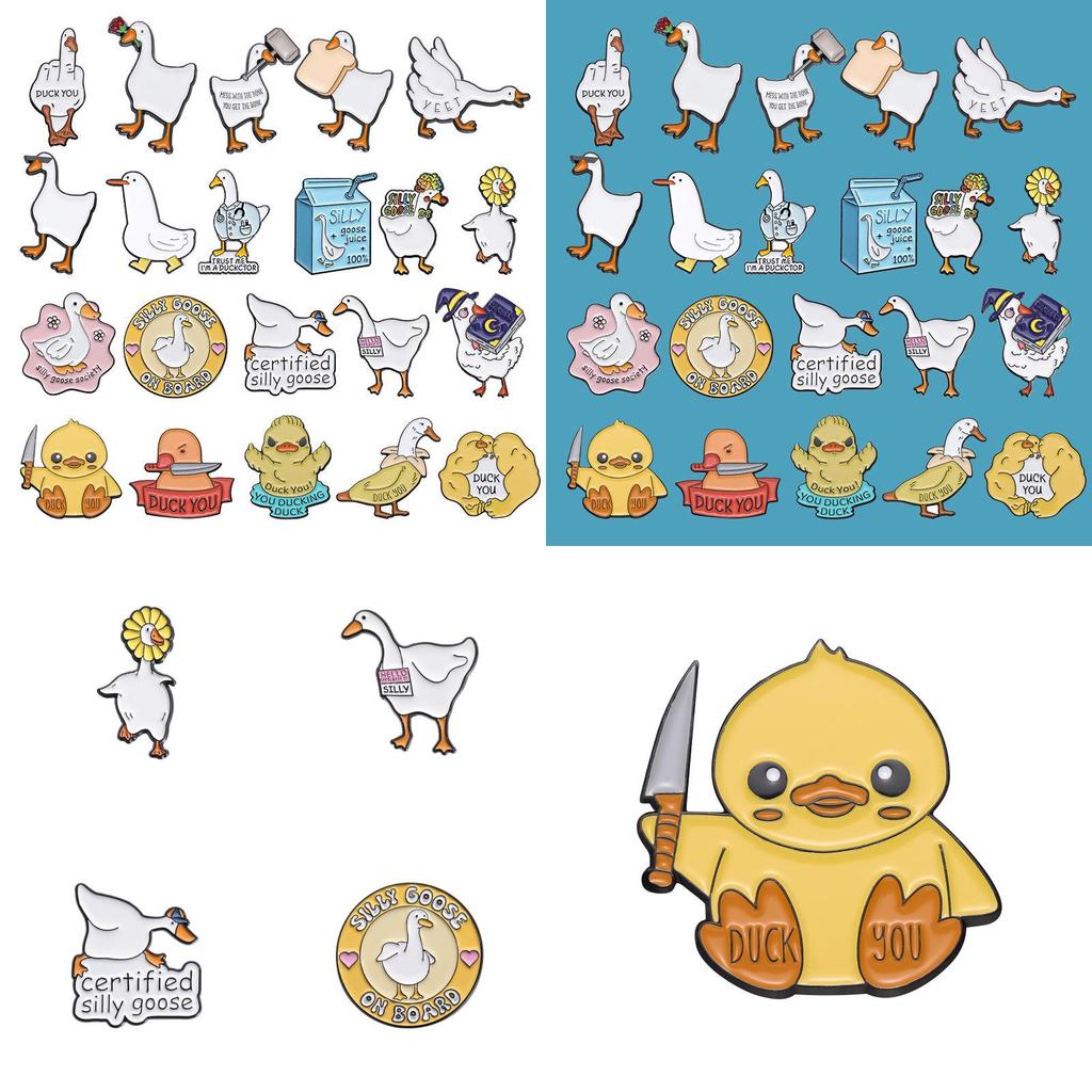 Charming Cute Animal Duck And Goose Brooches Collection In Alloy For Stylish Accessories