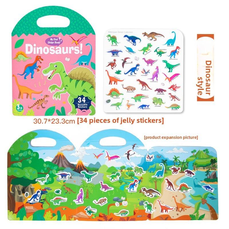 Childrens Dinosaur Insect Ocean Theme Puzzle Book With Reusable Stickers For Early Learning And Cognitive Development