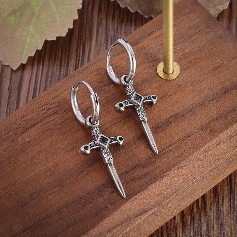Vintage Simple Small Hoop Earrings Stainless Steel Hypoallergenic Earrings for Men Women Cool Indian Boho Jewelry