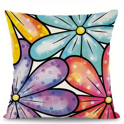 Colorful Floral Inspirational Throw Pillow Covers Pattern Cushion Cover Suitable For Sofa Bedroom Car Pillow Cover