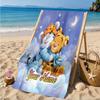 Custom Name Nightly Tiger Hugs Pooh Beach Towel Microfiber Beach Towel, Lightweight and Quick-Dry, for Summer Travel, Swimming Pool Gift