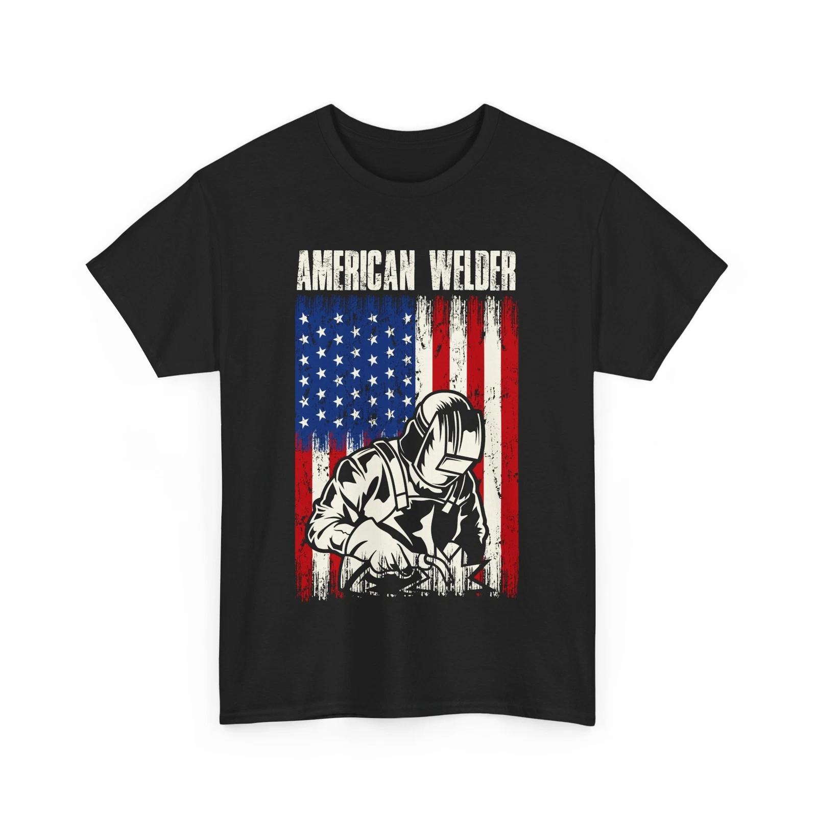 USA Flag Welder Shirt, Welding Lovers T-shirt, Welder Handyman Shirt S