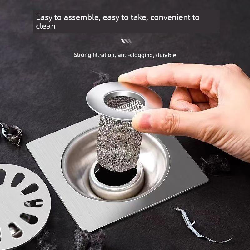 Stainless Steel Floor Drain Hair Filter Universal for Bathroom Sink, Anti-Clogging for Bathroom Drain, Toilet, Bathtub, Washbasin