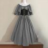 Women's Off‑Shoulder Half Sleeve Maxi Dress Loose Fit High Waist Vintage Renaissance Medieval Gown