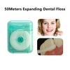 1Roll Water Expanding Dental Floss Roll 50M Fluffy Floss Cleaning Oral Tools Adult Home Cleaning Interdental Brush