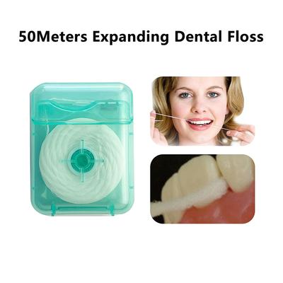 1 Rolo Fio Dental Expansível com Água Rolo 50M Fio Dental Fofo Limpeza Ferramentas Orais Adulto Limpeza Doméstica Escova Interdental