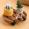 1PC Wooden Heavy-Duty Planter Tray Base Movable Square/Round for Indoor/Outdoor Dolly Rollers Cart Plant Rolling Cart