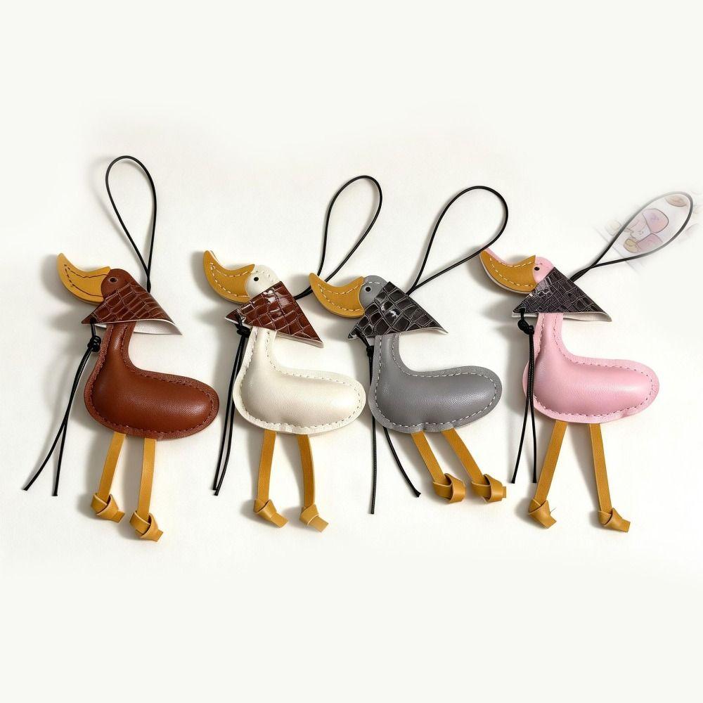 Hanger Pu Leather DuckKeychain Cartoon Bag Charm Trendy Scarf Duck Pendant Women